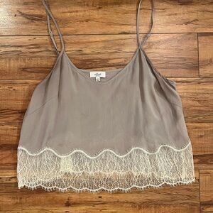 Wilfred lilac silk lace trim tank